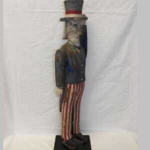 Folk art whiligig of uncle sam carved wood with great painted surface $39,500