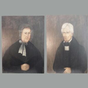 22-4298x, Pair of portraits on wood board, Man and Woman, probably New York State.  $10,500