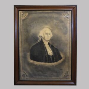 22-4727, Large folk art charcoal drawing of George Washington, Lebanon Co., PA, later 19th century. $3,500