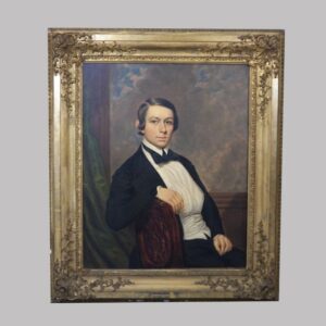 15-26120, Large oil on canvas portrait of young man, possibly by Robert Street, untouched condition, mid 19th century. $2,500