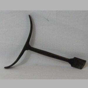 28-17660, Hand wrought iron button hole chisel mid 19th century. $395