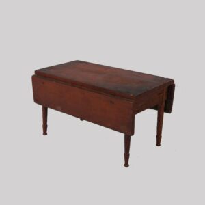 15-25746, Miniature drop leaf table or sales sample red paint, mid 19th century, Berks Co., PA. $675